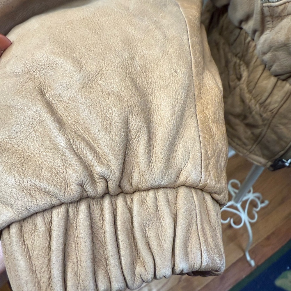 Patchwork Leather Bomber Jacket - image 6